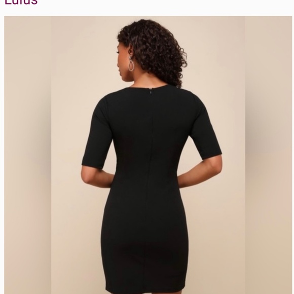 Lulus Westwood Black Half Sleeve Sheath Dress size Large - Picture 4 of 4